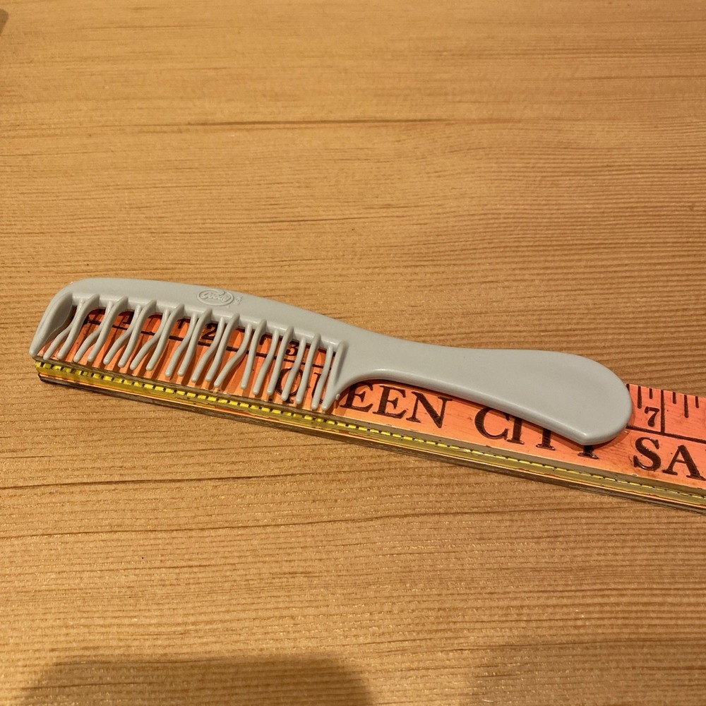 Vintage Goody Unbreakable Detangler Wet Comb 6.5" Gray
